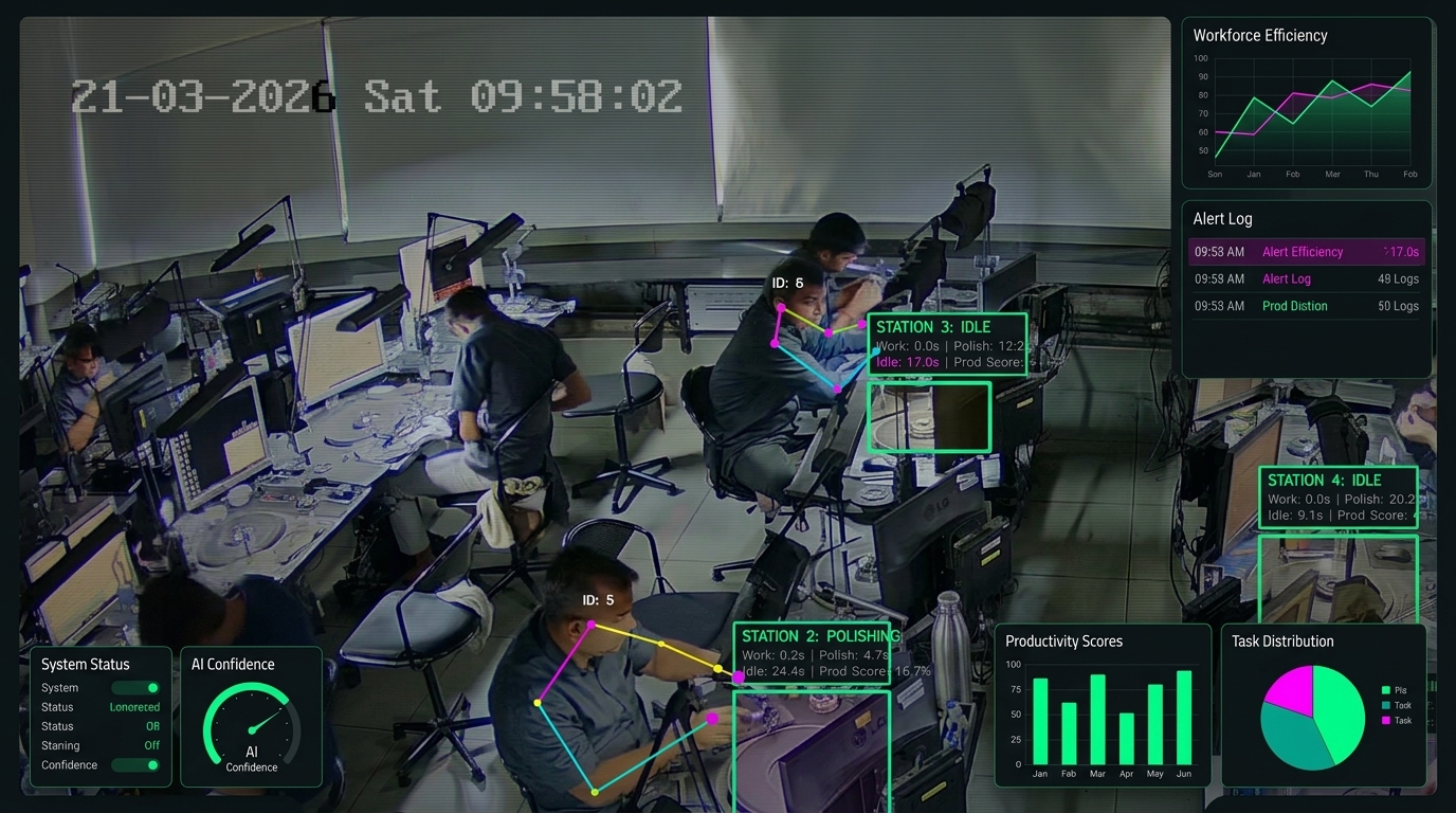WorkforceAI — Real-Time CCTV Activity Tracking & Workforce Productivity Analytics Dashboard